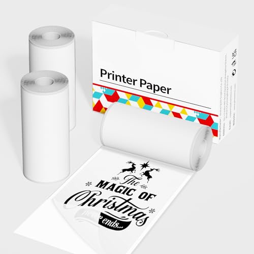 ASprink Transparentpapier mit 3 Rollen, Drucker Papier Langzeitlagerung, 50mm x 3.5m, Sticker Papier für M02/M02S/M02Pro/M03 Mini Drucker - Transparent