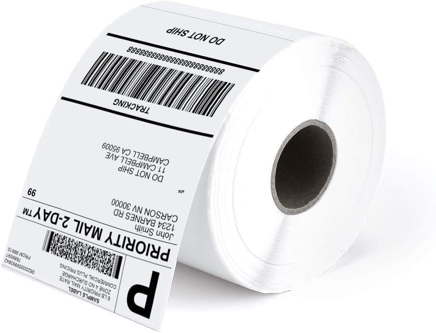 ASprink 4''x6'' Thermal Shipping Address Labels - Thermal Shipping Labels 4''x6'' for Label Printer - Address Label Paper Compatible with MUNBYN, Rollo, and Other Thermal Printer, 1 Pack(100 Roll/Pack)