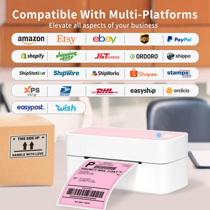 ASprink Label Printer 4X6-241BT Portable Thermal Label Printer for Packages & Labels - Inkless Shipping Label Printer Wireless Label Makers, Compatible with USPS, Etsy, Amazon