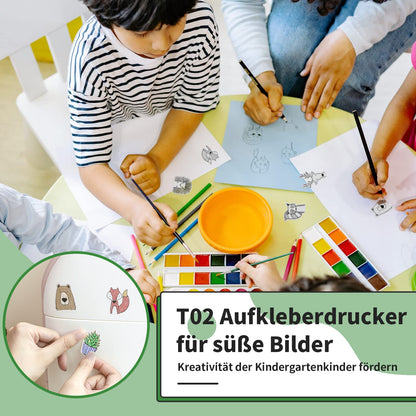 ASprink Taschen-Fotodrucker für Smartphone – Mini-Handydrucker, Aufkleberdrucker – tragbarer Fotodrucker für Handy, T02 Bluetooth Miniprint Fotodrucker, Handydrucker für Scrapbook