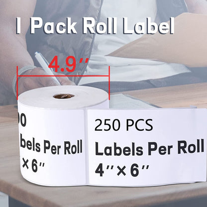 ASprink Thermal Shipping Address Labels, 4x6, 250 Roll/Pack, Compatible with MUNBYN, Rollo, and Other Thermal Printers BPA Free Materials